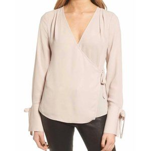NWOT Trouve Blush Wrap Top S